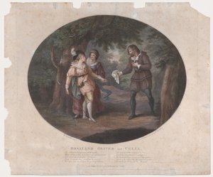 Rosalind, Oliver ve Celia Shakespeare, İstediğiniz Gibi, 4. Perde, 6. Sahne, 1791., 1791. by Peltro William Tomkins