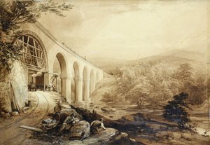 Quakers Yard Viyadüğü, c.1840 (kağıt üzerine kalem ve yıkama)