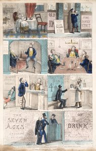 İçkinin Yedi Çağı, pub.c. 1872 (el renkli gravür)