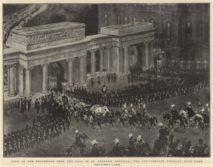 St George's Hastanesinin Çatısından Alayı Görüntüle, Hyde Park'a Giren Silah Arabası