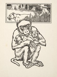 Yardım İstemek, Hayvanların Yüz Anekdotundan, pub. 1924 (gravür) by Percy J. Billingshurst