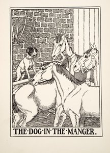 Aesop'un Yüz Masallarından Yemlikteki Köpek, yayın.1903