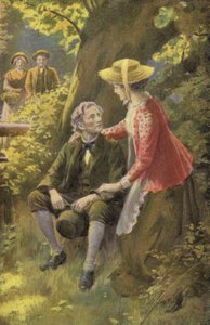 George Eliot tarafından Silas Marner için çizim (renkli taş) by Percy Tarrant