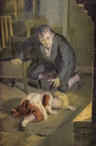 George Eliot tarafından Silas Marner için çizim (renkli taş) by Percy Tarrant