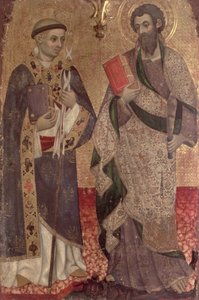 St. Bartholemew ve St. Bernard of Clairvaux'dan detay, Manresa'lı St. Dominic Manastırı'nın Altarpiece'inden