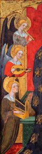 Müzisyen Meleklerle çevrili Madonna - Meleklerden Detay - Müzik Çalan Meleklerle Madonna (Detay) - Tablo Pere Serra (yaklaşık 1357-1406), yaklaşık 1380 - Panelde Tempera - Museu Nacional d