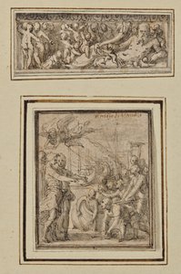 Putti ile çevrili nehir tanrısı; ve Marcus Furius Camillus