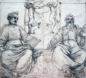 St Pierre ve St Paul, 16. yüzyıl. by Perino del Vaga
