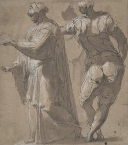 İki Ayakta Erkek Figürü, 1501-47. by Perino del Vaga