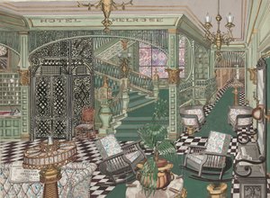 Melrose Otel Lobisi, 1880, c. 1947. by Perkins Harnly