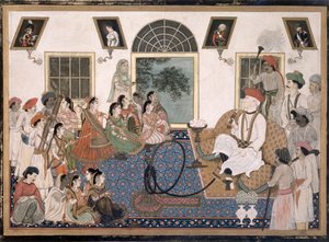 Bir Avrupalı, muhtemelen Sir David Ochterlony (1758-1825), Hint elbisesi içinde, Delhi