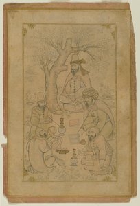 Bir Derviş Buluşması, 17. yüzyıl ortası (kağıt üzerine mürekkep ve açık renk yıkama) by Persian School