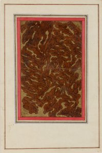 Albüm sayfası (Shikasta kaligrafisi ile) (kağıt üzerinde mürekkep ve altın) by Persian School