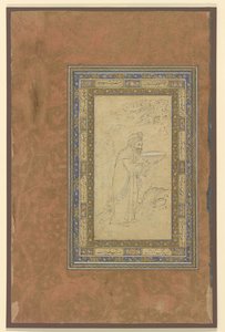 Yaşlı bir adam bir kase taşır, c.1610-15 by Persian School