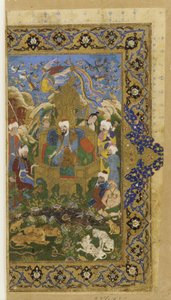 Tanımlanamayan bir metinden folio; Süleyman tahta çıktı by Persian School