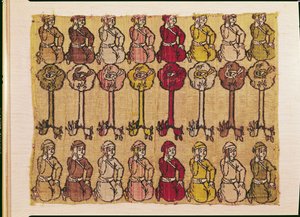 Ağaçlara tünemiş avcılar ve kuşlar by Persian School