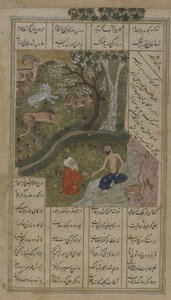 Şeyh Salim tarafından vahşi doğada ziyaret edilen Mecnun, Nizami
