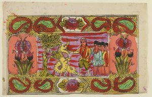 Musa ve ejderha, 19. yüzyıl sonu (el boyaması taş) by Persian School