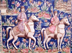 Kral avlanıyor (seramik) by Persian School
