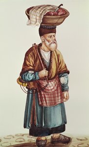 Sokak satıcısı (kağıt üzerinde wc) by Persian School