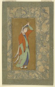 Kadın aigrettesini düzeltiyor, c.1590 by Persian School