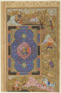 Genç kadın, c.1590-1610 (mürekkep, opak suluboya ve kağıt üzerine altın) by Persian School