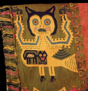 Yünlü jaguar figürü, Paracas Kültürü, MÖ 1500 dolayları (tekstil)