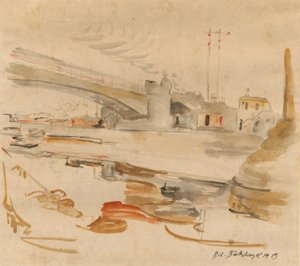 köprülü şehir by Peter August Böckstiegel