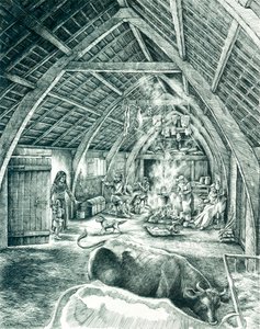 Ortaçağ köylü evi, c13.-15. yüzyıl, c1980-2010