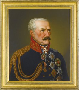 Gebhard Leberecht von Blucher, Prince de Wahlstatt - Portrait of Gebhard Leberecht von Bluecher, Prince of Wahlstatt (1742-1819) yazan Stroehling, Eduard (1768-1826), - Bakır üzerine yağlı boya, 36,5x31,5 - Özel Koleksiyon by Peter Eduard Stroehling
