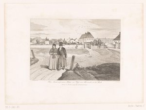 Peter Fendi ve annesi saman pazarından şehre giderken Peter Fendi und seine Mutter am Wege vom Heumarkt in die Stadt (nesnedeki başlık) by Peter Fendi