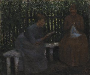 Bir çardakta iki genç kız by Peter Hansen
