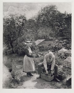 Yaşlı Bir Adam ve Kızı Bahçıvanlık