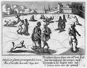 Çiftler buz pateni, c.1650 by Peter I Rollos
