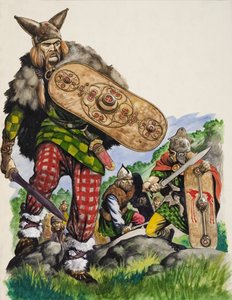 Kelt Savaşçıları (kağıt üzerine guaj) by Peter Jackson