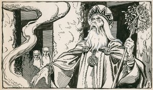 Druidler (kağıt üzerine mürekkep) by Peter Jackson