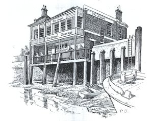 The Angel, Bermondsey, Londra (kağıt üzerine mürekkep) by Peter Jackson