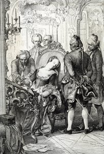 Danimarka Kraliçesi Caroline Mathilde (Caroline-Mathilde) (1751-1775) 1772'deki evlilik dışı macerasının ardından boşanma belgelerini imzalamaya zorladı (Danimarka Kraliçesi Caroline Matilda 1772 Nisan'ında zina nedeniyle boşanma belgelerini imzala