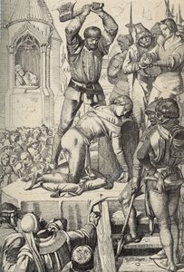 Conradin'in (veya Hohenstaufen'li Conrad) Sicilya Kralı ve Swabia Dükü'nün (1252-1268) 1268'deki Tagliacozzo savaşından sonra Charles of Anjou'nun emriyle infazı (Conradin'in (veya genç Conrad), son Staufer kralı takip eden Sicilya