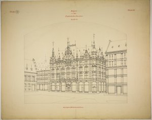 Rathskeller yeni binası, Halle (Saale), Saksonya-Anhalt, Almanya, Perspektif (tamamlanmamış)