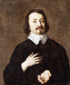 Bir beyefendinin portresi, yarım uzunlukta, siyah beyaz yakalı, by Peter Lely
