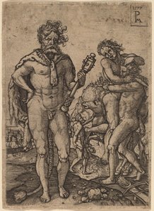 Herkül ve Anteus by Peter Maes after Heinrich Aldegrever