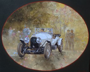 3 Litre Bentley at Kelmarsh (tuval üzerine yağlı boya)