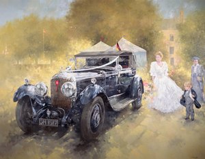 Bentley ve Gelin (tuval üzerine yağlı boya) by Peter Miller