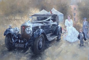 Bentley ve Gelin (tuval üzerine yağlı boya) by Peter Miller