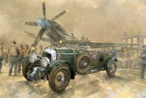 Bentley ve Spitfire (tuval üzerine yağlı boya)
