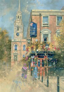 Crown Tavern, Clerkenwell, 2000 (tuval üzerine yağlı boya) by Peter Miller