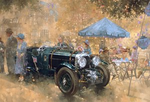 Bentley ile bahçe partisi (tuval üzerine yağlı boya) by Peter Miller