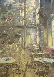 The Vienna Cafe, Oxford Street (tuval üzerine yağlı boya) by Peter Miller