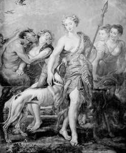 Tanrıça Diana ve maiyeti, iblis Satyr tarafından şaşırttı